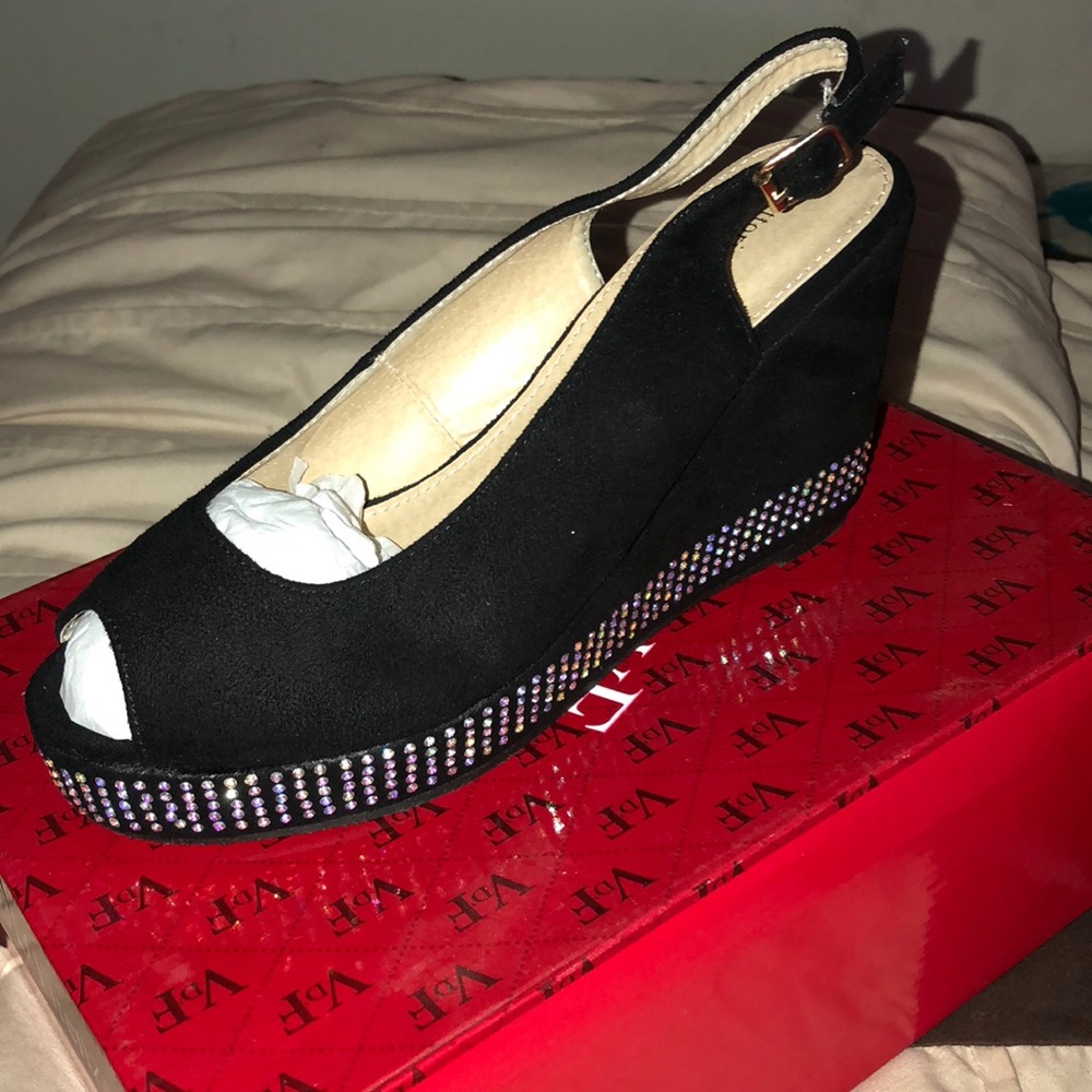 Black platform heels